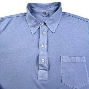 VTG Polo Ralph Lauren Polo Shirt Men XL Blue Long Sleeve Lightweight Cotton